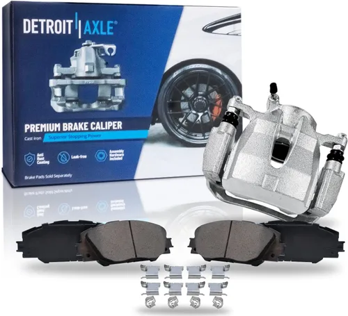 Vista 24 de Detroit Axle - Kit de freno delantero para Dodge Ram 1500 Durango Dakota Chrysler Aspen Dakota Driver Side Disco Freno Pinza de freno de cerámica