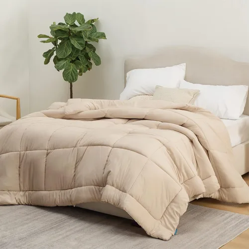 Vista 4 de Bedsure Juego de sábanas tamaño Queen, color beige
