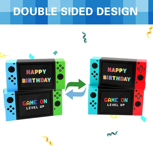 Vista 5 de Cajas de regalo para fiestas de videojuegos, 12 unidades, cajas de regalo con temática de juego para niños, suministros de fiesta de cumpleaños