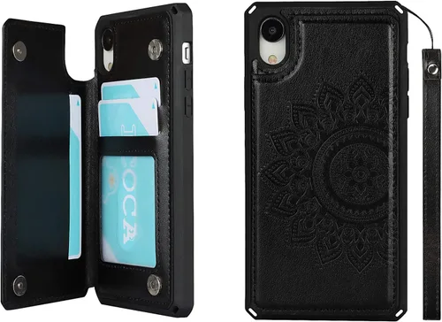Vista 28 de Cavor - Funda para iPhone 6, 6S, 7, 8 Plus, 11 Pro, XS, Max, XR A-Negro