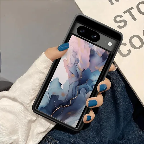 Vista 1709 de Compatible con Google Pixel 4A 5G Mobile Case Creative Acrylic Panel trasero Silicona Protección Grip especialmente diseñado para Google Pixel 4A 5G