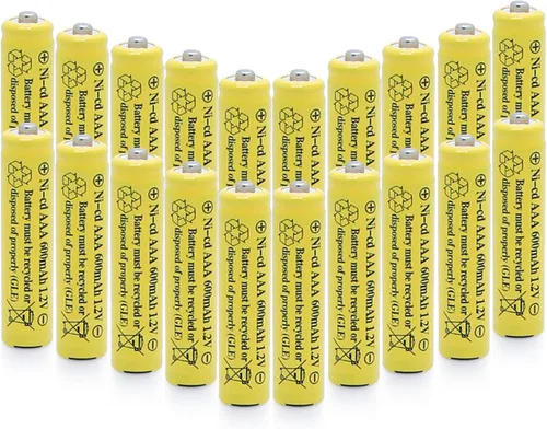 Vista 2 de 1.2 V AAA NiCd 600mAh Triple A batería recargable célula para luces solares lámpara de jardín (paquete de 20 AAA)