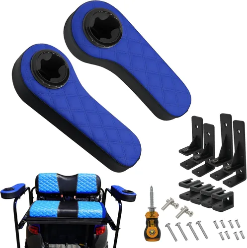 Vista 8 de XUANYUDG0769 Reposabrazos de carrito de golf con portavasos para EZGO TXT Club Car DS Precedent y Yamaha Kit de asiento trasero, marco de soporte