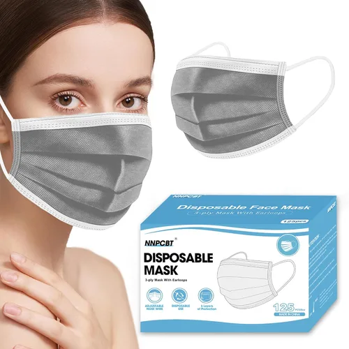 Vista 6 de NNPCBT 100 unidades de mascarillas desechables negras de 3 capas con filtro de protección
