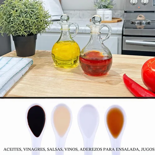 Vista 8 de Cornucopia Brands Vinagre y vinagre de vidrio (juego de 2); dispensadores de aceite redondos de 8 onzas/botellas de aderezo para ensaladas