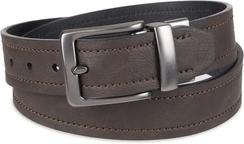Vista 2 de Columbia Cinturón de mezclilla casual reversible dos en uno para hombre