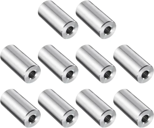 Vista 113 de uxcell 10 piezas de espaciador de acero inoxidable de 3/8" de diámetro interno x 3/4" de diámetro exterior x 1" de longitud, espaciador de rosca