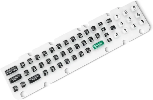 Vista 4 de Teclado de goma (51 teclas) para computadora montada en vehículo Honeywell Thor VM1A, reemplazo de teclado, soporte para computadora