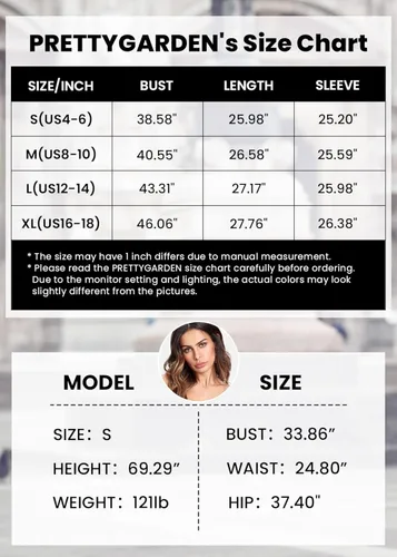 Vista 6 de PRETTYGARDEN Blusa tipo túnica floral con volantes para mujer, cuello en V, casual, manga larga, babydoll peplum