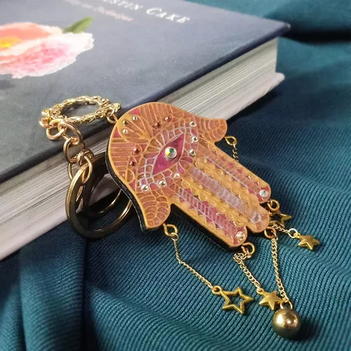 Vista 6 de Evil Eye and Hasma Hand of Fatima - Moldes de silicona de fundición de resina epoxi, paquete de 2 para hacer joyas, collares, colgantes, llaveros