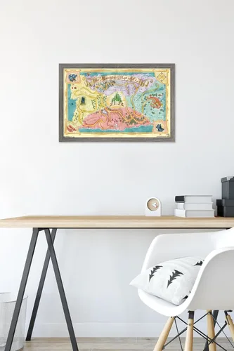 Vista 6 de The Wizard Of Oz - Póster de pared de mapa, 22.4 pulgadas de largo x 14.7 pulgadas de ancho, versión enmarcada de madera de granero