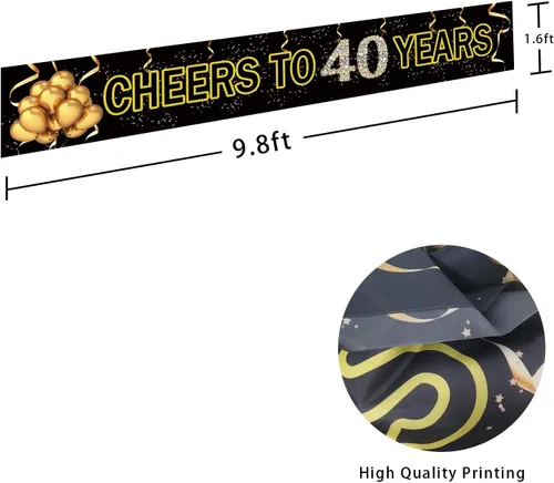 Vista 2 de Cartel de felicitación de aniversario, diseño con texto en inglés