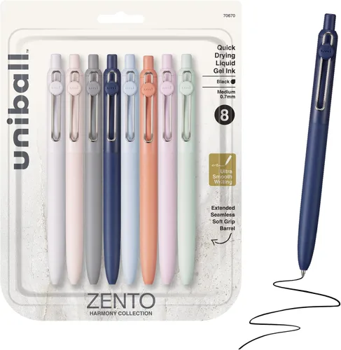 Vista 12 de Uniball™ Zento - Bolígrafos de gel, tinta negra, punta media de 0.03 in Bohemio