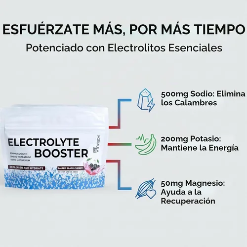 Vista 3 de Potenciador de electrolitos - Cereza negra, 50 porciones, hidratación