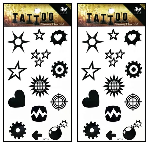 Vista 19 de Tatuajes 2 hojas azul rosa serpiente dragón calavera ala temporal tatuajes arte corporal pegatinas falsas impermeables extraíbles