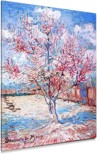 Vista 70 de Serie de pinturas de Vincent Van Gogh (favoritos). Reproducción de arte clásico de Van Gogh, impreso en lienzo, Algodón, Almond Blossom, 16x20