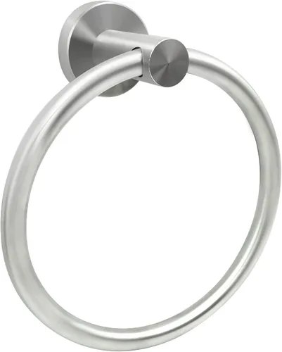 Vista 8 de Toallero, soporte para toallas de mano para montaje en pared, toallero, toalleros, accesorios de baño, percha redonda simple para toallas, acero