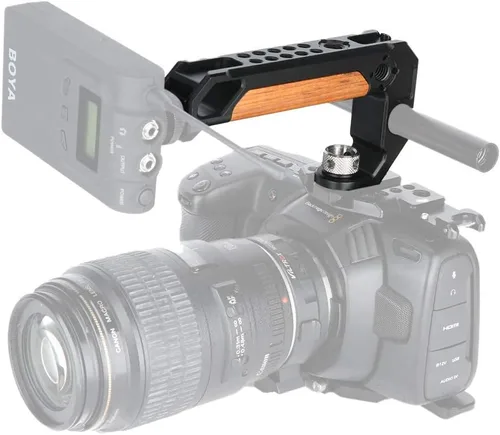 Vista 7 de NICEYRIG Mango superior para rosca ARRI 3/8 '' con abrazadera de varilla de 0.591 in, agarre de madera para cámara DSLR para jaula Rig - 348