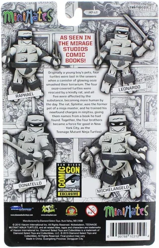 Vista 3 de Teenage Mutant Ninja Turtles Mirage Minimates en blanco y negro - SDCC 2015 exclusivo de Diamond Select
