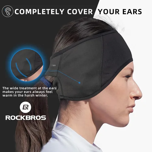Vista 2 de ROCKBROS Fleece Ear Warmers Earmuffs Headband Men Women for Running Skiing Cycling Warm Ear Cover for Winter Cold Weather