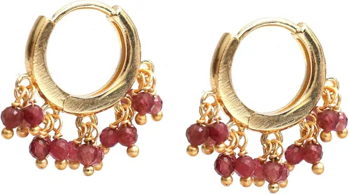 Vista 9 de Gempires Aretes de Cuentas de Piedras Preciosas Naturales de Cristal Ligeros Elegantes Hechos a Mano Joyería Hipoalergénica Chapada en Oro Diseño