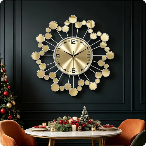 Vista 14 de Reloj de pared decorativo grande, silencioso, sin tictac, moderno, de metal, decoración para sala de estar, oficina, dormitorio, cocina