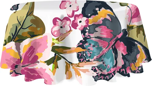 Vista 39 de Pomp - Mantel premium de poliéster con estampado abstracto de 52 x 52 pulgadas cuadradas Tela de fácil cuidado, resistente a arrugas y manchas