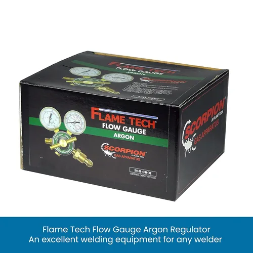 Vista 2 de Flame Tech Regulador de argón, soldadura MIG/TIG, caja negra