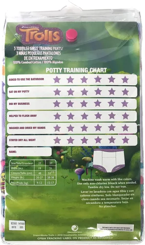 Vista 3 de Universal Nutrition Toddler Girls Trolls Potty Training Pants Multipack
