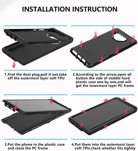 Vista 7 de Funda para Samsung Galaxy Note 9, a prueba de caídas, a prueba de golpes, resistente, funda protectora para Samsung Note 9, 6.4 pulgadas (negro)