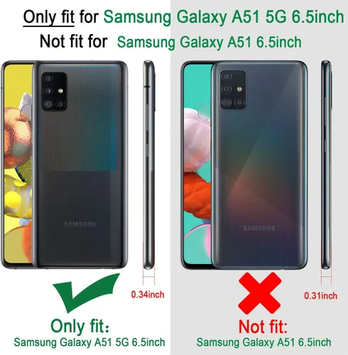 Vista 2 de Funda diseñada para Samsung Galaxy A51 5G [no compatible con la versión Galaxy A51 4G], funda resistente de cuerpo completo y funda con función