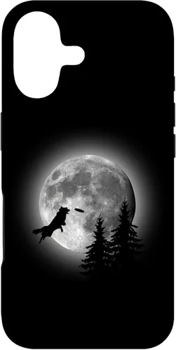 Vista 32 de Border Collie Catching Frisbee Moon Case for iPhone 16