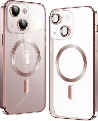 Vista 10 de Matallic - Funda transparente brillante para iPhone 11, compatible con Magsafe con protección completa de cámara chapada