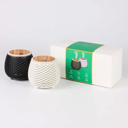 Vista 8 de Paquete de 2 difusores esenciales de trabajo silencioso de 4.7 fl oz de 4.7 fl oz de 25 dB, difusor de aromaterapia, humidificador de niebla fría