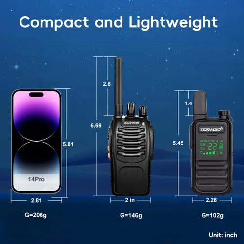 Vista 9 de TIDRADIO TD-M11 Walkie Talkies impermeable IP67, programación Bluetooth de aplicación/web, radios bidireccionales FRS de largo alcance, copia freq