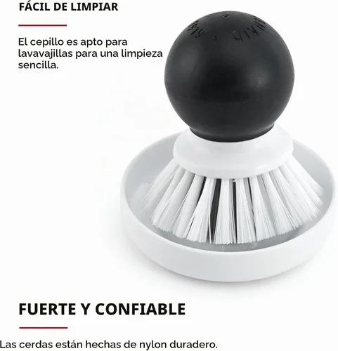 Vista 3 de KitchenAid Cepillo de palma con bandeja de platos para mantener las encimeras secas y limpias, cerdas de nailon duraderas para una limpieza Negro