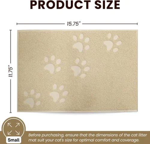 Vista 3 de Andalus Tapete Pequeño para Arena de Gatos, Paquete de 2 - Impermeable, Antideslizante y Fácil de Limpiar, Tapete para Caja de Arena de Gatos