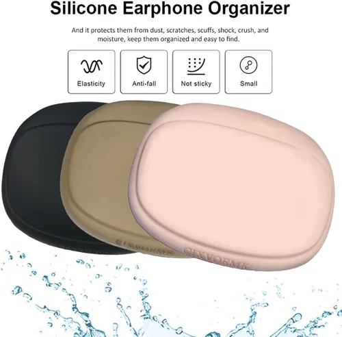 Vista 3 de Funda de silicona para auriculares - Estuche de almacenamiento para cables de datos - Mini caja de llaves - Bolsa de almacenamiento portátil