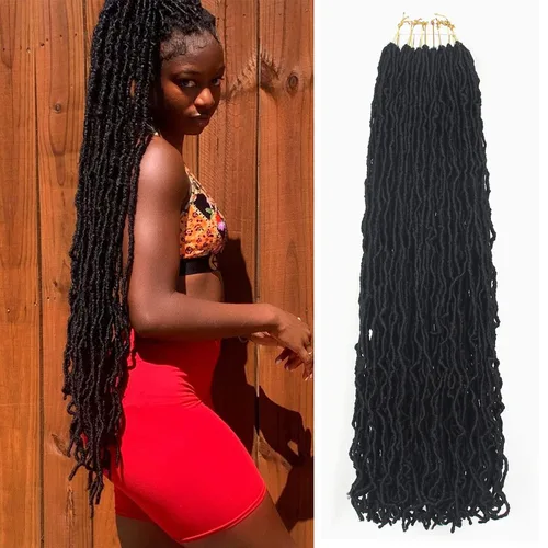 Vista 42 de Extensiones de cabello de ganchillo de 12 pulgadas de pelo sintético de ganchillo 1B, extensiones de cabello de ganchillo suaves