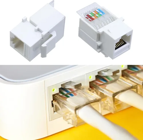 Vista 5 de Antrader Adaptador de conector Keystone RJ45 Cat5e sin herramientas, conector de módulo Keystone, para red de Internet, cable LAN Ethernet