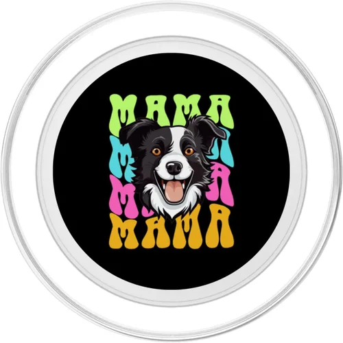 Vista 2 de Border collie owner mom mama cute dog woman sunglasses PopSockets MagSafe PopGrip for iPhone