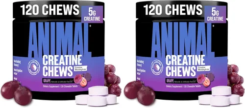 Vista 13 de Animal Gomitas de Creatina – Tabletas masticables mejoradas de monohidrato de creatina con AstraGin y sal marina, máxima absorción pre