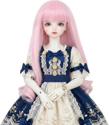 Vista 13 de Peluca larga recta de 8-9 pulgadas 1/3 BJD MSD DOD Pullip Dollfie peluca centro de separación DIY fabricación accesorios para el cabello