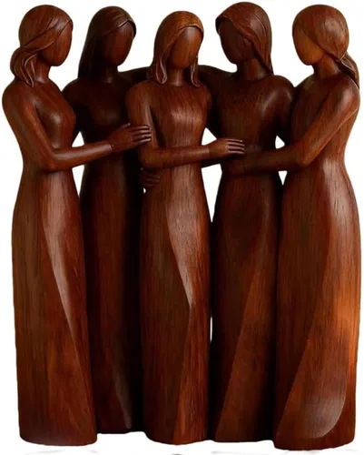 Vista 10 de Figura de resina pintada a mano para hermanas, estatua de la amistad para mujeres, símbolo atemporal de unidad, regalos del día de la amistad