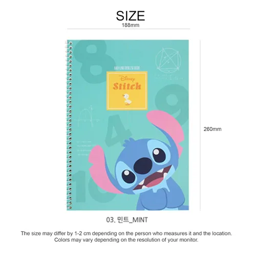 Vista 7 de Stitch Half Line Spring Note - Cute 26 x 18.8 cm (10.2 x 7.4 in) Spiral Bound Notebook with Unique Half-Lined Pages, Durable Hardcover, Ideal for