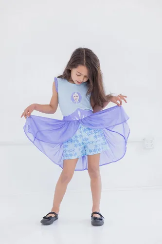 Vista 2 de Disney Princess Moana Frozen Ariel Cenicienta Tiana - Mameluco y falda para niñas pequeñas a niños grandes