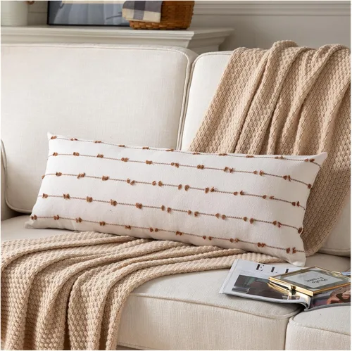 Vista 12 de Caflife Fundas de Almohada Decorativas Boho 18x18 pulgadas Beige y Negro, Juego de 2 Fundas de Almohada Decorativas Modernas Estilo Granja para Sofá