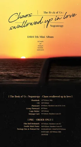 Vista 2 de JYP Ent. DAY6 - The Book of Us : Negentropy - Álbum de caos tragado en el amor+beneficio de preventa+póster plegado+juego de tarjetas fotográficas