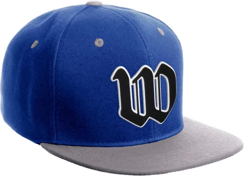 Vista 1632 de Daxton Gorra clásica con visera de billete plano con letras del alfabeto inglés antiguo de la A a la Z