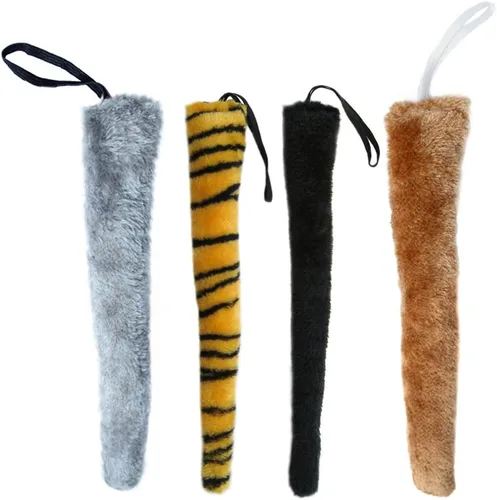 Vista 2 de seasonstrading Gray Plush Animal Tail Halloween Animal Costume Accessory stc12048